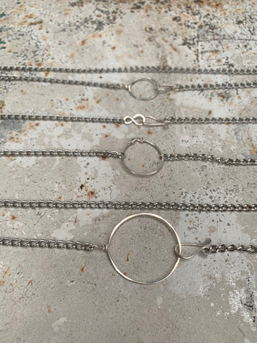 Big ring necklace in  Silver or gold