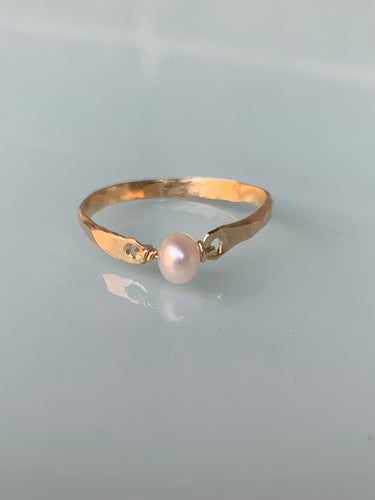 Perfect pearl and brass ring