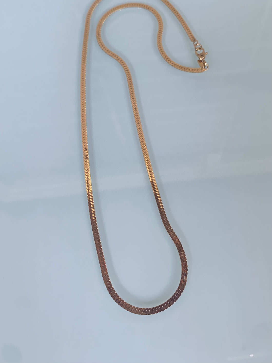 Monet gold herringbone chain Mer made jewelry by Keri Mosier