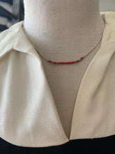 Load image into Gallery viewer, Liquid silver and coral choker