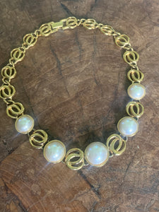Napier gold and pearl choker