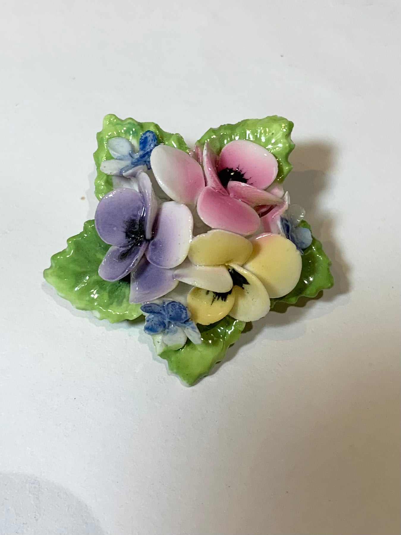 Bone china flower brooches clearance