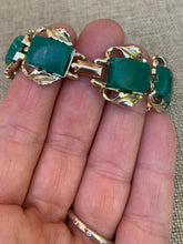 Load image into Gallery viewer, Coro Emerald green thermoset bracelet