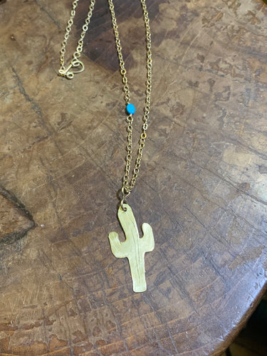 Hand cut Brass saguaro