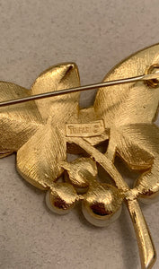 Crown Trifari leaf pin