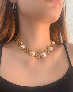 Napier gold and pearl choker