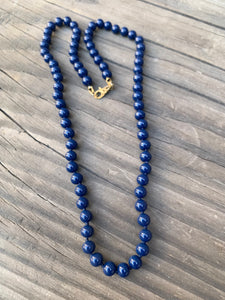 Monet glass knotted lapis necklace