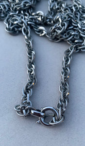 Long silver Napier chain