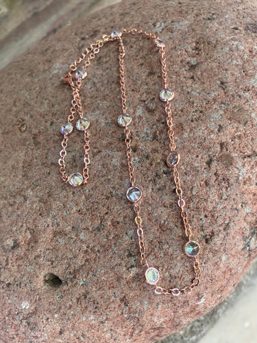 Rose goldfill and crystals