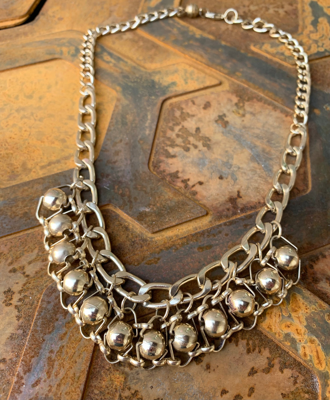 Gold tone statement necklace