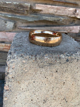 Load image into Gallery viewer, Wide etched gold bangle
