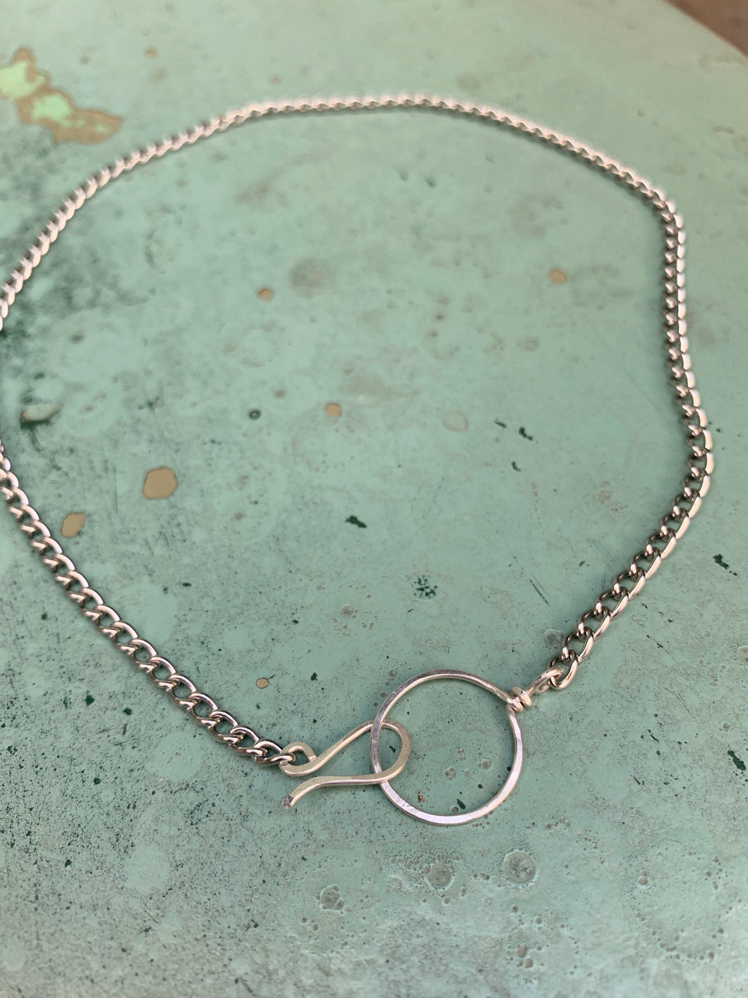 Silver or gold ring necklace