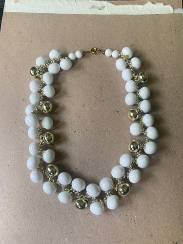 White beaded choker