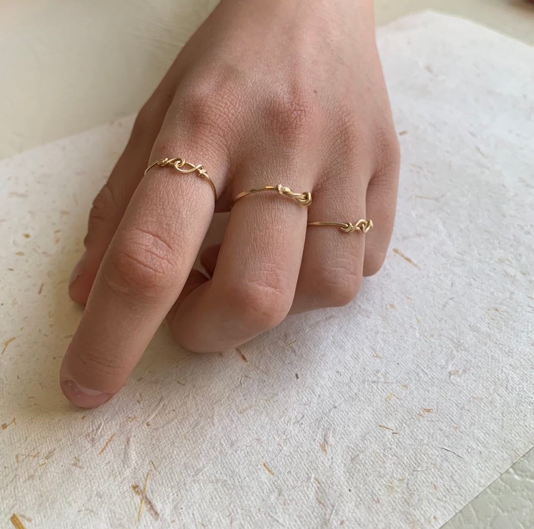 14 k goldfill love knot ring