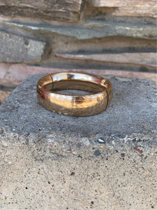 Wide etched gold bangle