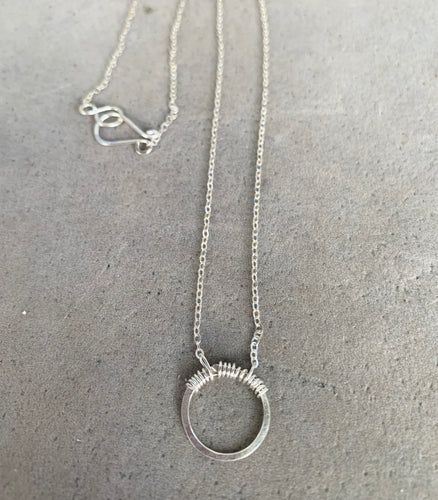 Delicate circle necklace in gold or sterling