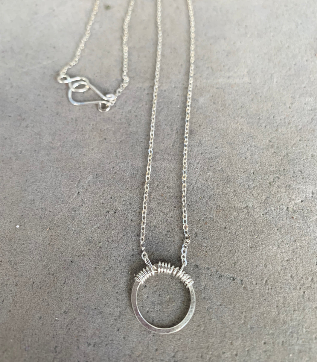 circle necklace in gold or sterling