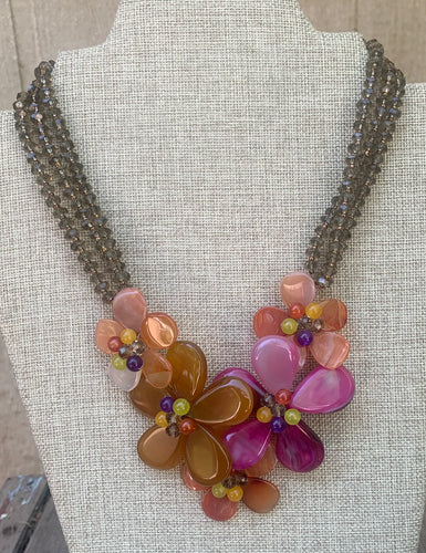 Nakamol flower bib necklace