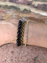 Load image into Gallery viewer, Trifari gold and black twisted bracelet